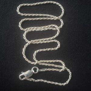 14"Rope Chain Necklace|Sterling Silver|Diamond Cut